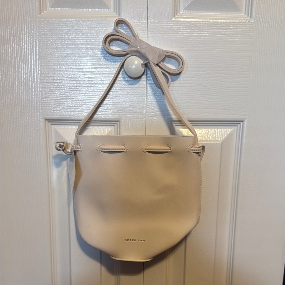 Derek Lam Cream Shoulder Bag with Bow Handle